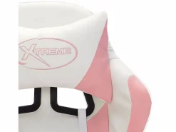 Clicnbuy Silla Gaming|Silla gaming con luces LED RGB cuero sintético rosa y negro