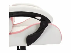 Clicnbuy Silla Gaming|Silla gaming con luces LED RGB cuero sintético rosa y negro