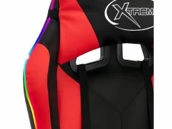 Silla gaming con luces LED RGB cuero sintético rojo y negro^Clicnbuy Clearance