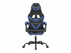 Silla gaming con reposapiés cuero sintético azul^Clicnbuy Discount