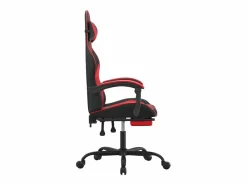 Silla gaming con reposapiés cuero sintético rojo^Clicnbuy New