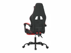 Silla gaming con reposapiés cuero sintético rojo^Clicnbuy New