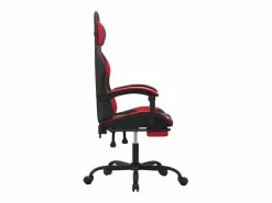 Clicnbuy Silla Gaming|Silla gaming con reposapiés cuero sintético rojo