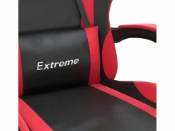 Clicnbuy Silla Gaming|Silla gaming con reposapiés cuero sintético rojo