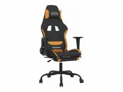 Clicnbuy Silla gaming con reposapiés tela y naranja Negro Discount