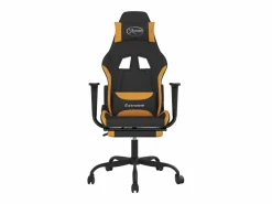 Clicnbuy Silla gaming con reposapiés tela y naranja Negro Discount