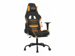 Clicnbuy Silla gaming con reposapiés tela y naranja Negro Discount