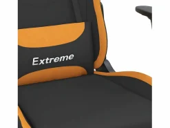 Clicnbuy Silla gaming con reposapiés tela y naranja Negro Discount