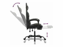 Clicnbuy Silla Gaming|Silla gaming con reposapiés cuero sintético camuflaje