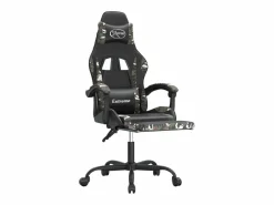 Clicnbuy Silla Gaming|Silla gaming con reposapiés cuero sintético camuflaje