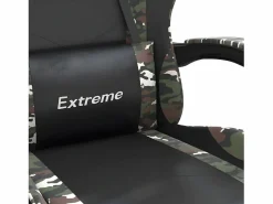Clicnbuy Silla Gaming|Silla gaming con reposapiés cuero sintético camuflaje