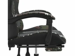 Clicnbuy Silla Gaming|Silla gaming con reposapiés cuero sintético camuflaje