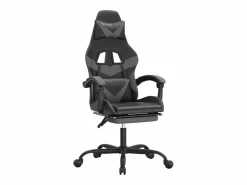 Silla gaming con reposapiés cuero sintético negro^vidaxl Outlet