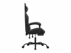 Silla gaming con reposapiés cuero sintético negro^vidaxl Outlet