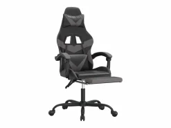 Silla gaming con reposapiés cuero sintético negro^vidaxl Outlet