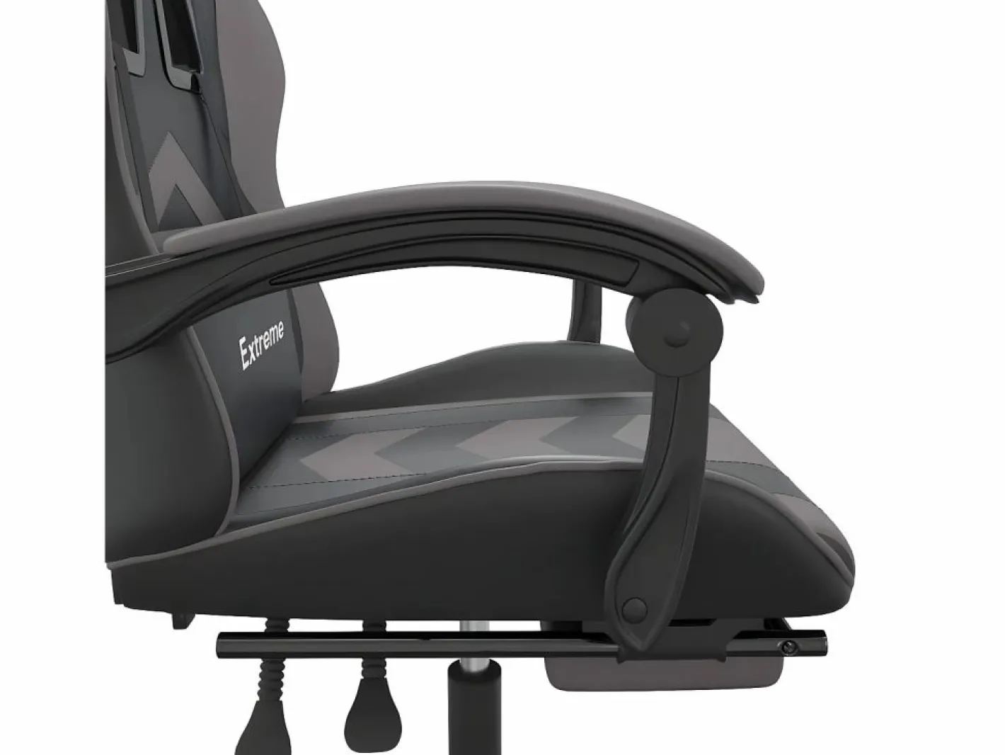 Clicnbuy Silla gaming con reposapiés cuero sintético gris Negro New
