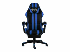 vidaxl Silla Gaming|Silla gaming con reposapiés cuero sintético negro y