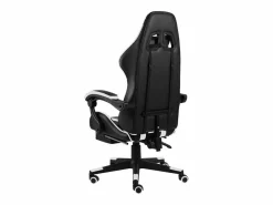 Clicnbuy Silla Gaming|Silla gaming con reposapiés cuero sintético negro y