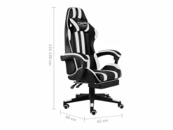 Clicnbuy Silla Gaming|Silla gaming con reposapiés cuero sintético negro y