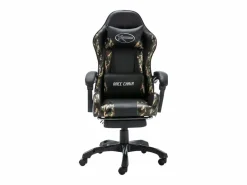 Clicnbuy Silla Gaming|Silla gaming con reposapiés cuero sintético y camuflaje