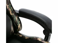 Clicnbuy Silla Gaming|Silla gaming con reposapiés cuero sintético y camuflaje