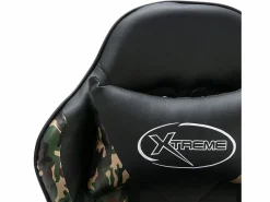 Clicnbuy Silla Gaming|Silla gaming con reposapiés cuero sintético y camuflaje