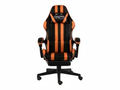 Clicnbuy Silla Gaming|Silla gaming con reposapiés cuero sintético negro y