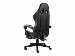 Clicnbuy Silla Gaming|Silla gaming con reposapiés cuero sintético negro y