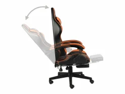 Clicnbuy Silla Gaming|Silla gaming con reposapiés cuero sintético negro y