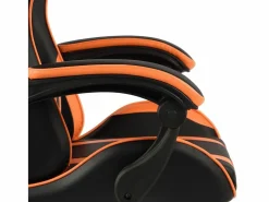 Clicnbuy Silla Gaming|Silla gaming con reposapiés cuero sintético negro y