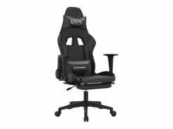 Silla gaming con reposapiés cuero sintético negro^vidaxl Best