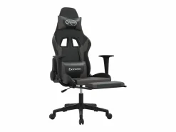 Silla gaming con reposapiés cuero sintético negro^vidaxl Best