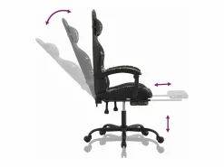 Silla gaming con reposapiés cuero sintético camuflaje^Clicnbuy Discount