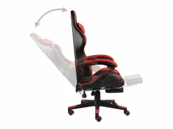 Silla gaming con reposapiés cuero sintético negro y^Clicnbuy New