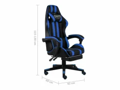 Silla gaming con reposapiés cuero sintético negro y^Clicnbuy Sale