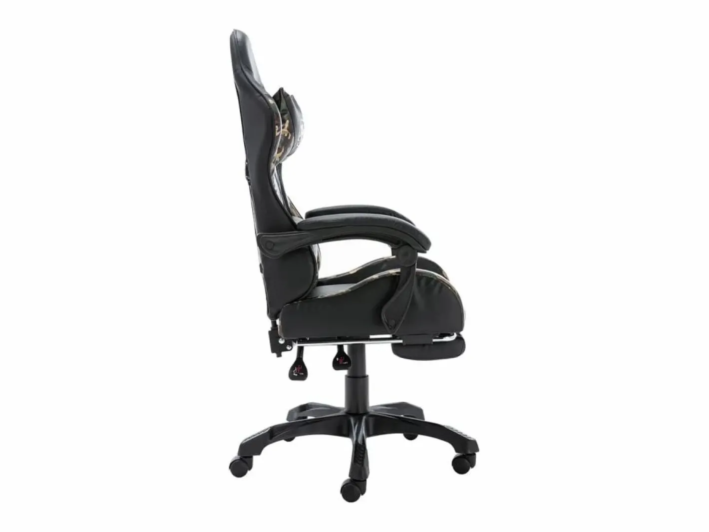vidaxl Silla gaming con reposapiés cuero sintético y camuflaje Negro Best
