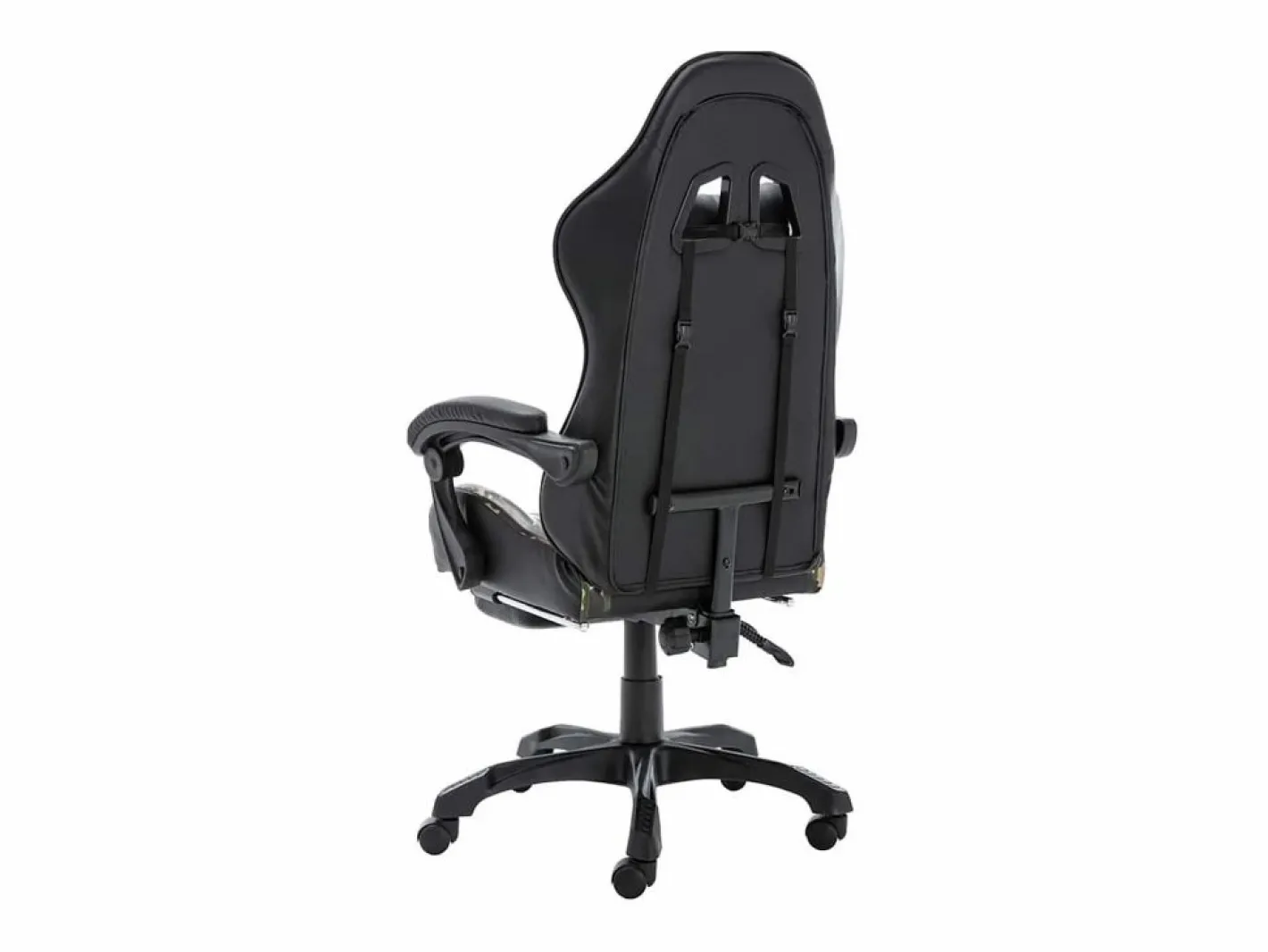 vidaxl Silla gaming con reposapiés cuero sintético y camuflaje Negro Best