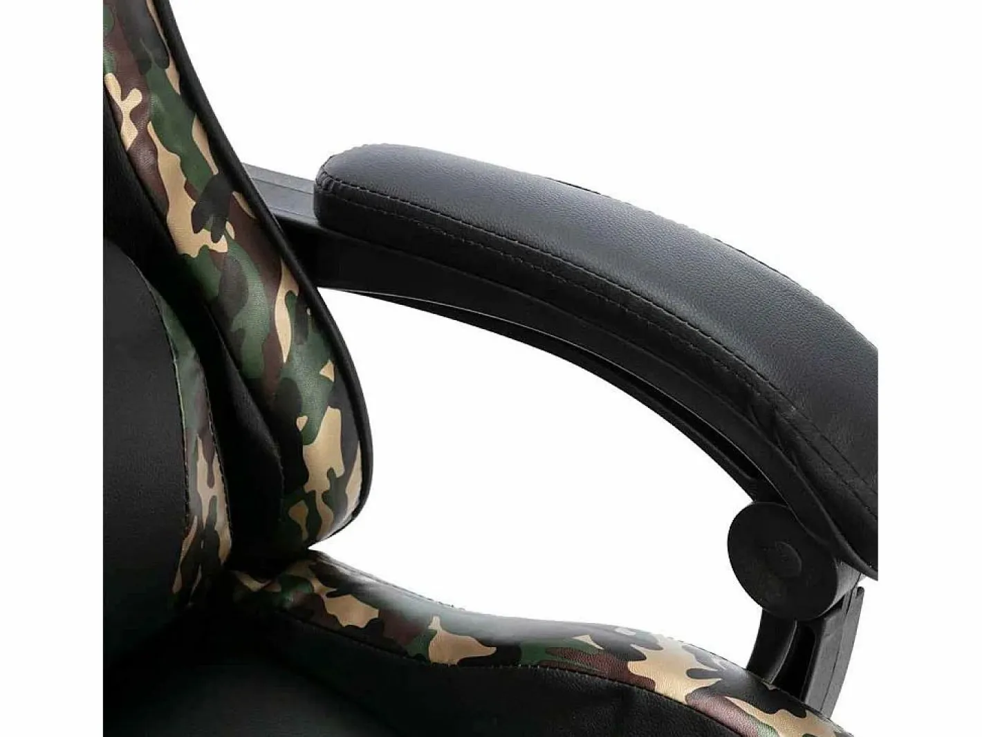 vidaxl Silla gaming con reposapiés cuero sintético y camuflaje Negro Best