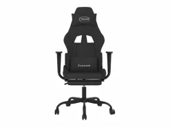 Clicnbuy Silla gaming con reposapiés tela Negro Sale