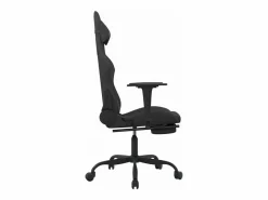 Clicnbuy Silla gaming con reposapiés tela Negro Sale