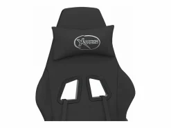 Clicnbuy Silla gaming con reposapiés tela Negro Sale