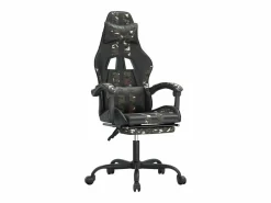 Clicnbuy Silla Gaming|Silla gaming con reposapiés cuero sintético camuflaje