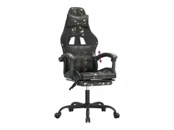 Clicnbuy Silla Gaming|Silla gaming con reposapiés cuero sintético camuflaje