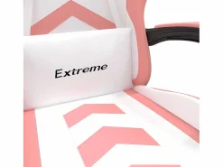 vidaxl Silla Gaming|Silla gaming con reposapiés cuero sintético blanco y