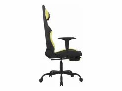 Clicnbuy Silla gaming con reposapiés tela verde claro y Negro Clearance