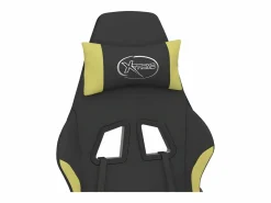 Clicnbuy Silla gaming con reposapiés tela verde claro y Negro Clearance