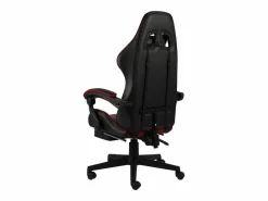 Silla gaming con reposapiés cuero sintético negro y tinto^Clicnbuy Best