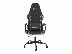 Clicnbuy Silla gaming cuero sintético y camuflaje Negro Hot