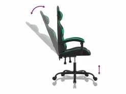 Clicnbuy Silla Gaming|Silla gaming cuero sintético y verde