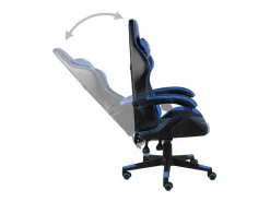 Clicnbuy Silla gaming de cuero sintético negro y Azul New